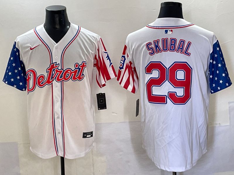 Men Detroit Tigers 29 Skubal White a generation of national flags Jointly Name 2025 Nike MLB Jersey style 1